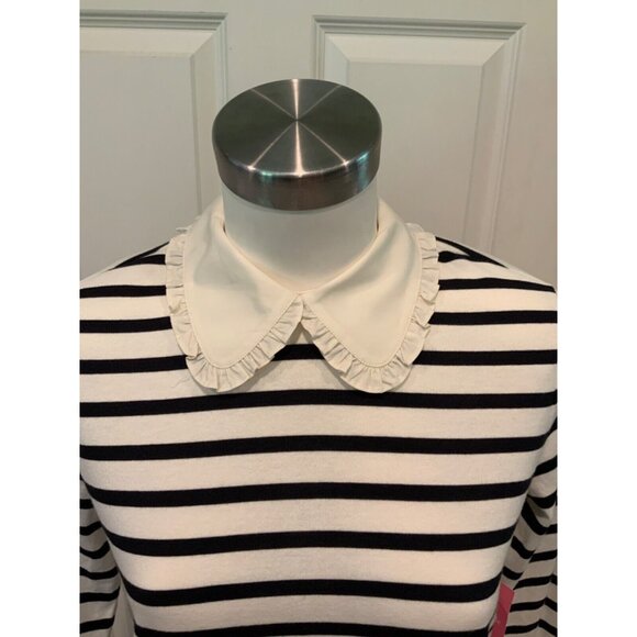 Kate Spade Navy Blue & White French Cream Striped Collared Dress, Size XS, NWT! - Picture 2 of 8